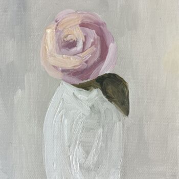 Pintura intitulada "Still life-rose" por Sanzhi Chieh, Obras de arte originais, Óleo