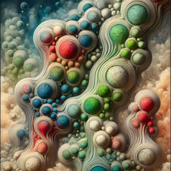 Digitale Kunst getiteld "Emergence from the…" door Alberto Capitani, Origineel Kunstwerk, AI gegenereerde afbeelding
