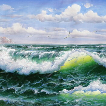 Pittura intitolato "A Clear Day" da Angela Sardi, Opera d'arte originale, Olio