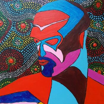 Painting titled "Husband 1" by Alina Nilova, Original Artwork, Acrylic Mounted on Cardboard