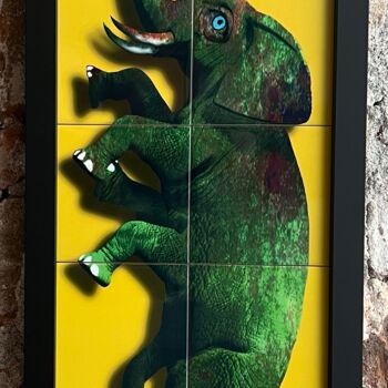 Painting titled "SEIFANTE" by Tiler, Original Artwork, Digital Painting Mounted on Wood Panel