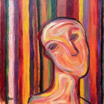 Peinture intitulée "The Face. Stripes." par Yuliya Pochynok (JJ Julia), Œuvre d'art originale, Huile Monté sur Châssis en bo…