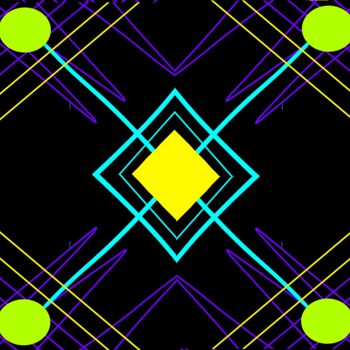 Digitale Kunst getiteld "Lines and Dots 2g" door Ken Lerner, Origineel Kunstwerk, 2D Digital Work