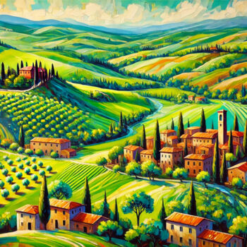 Digital Arts titled "Timeless Tuscany: A…" by Alberto Capitani, Original Artwork, AI generated image