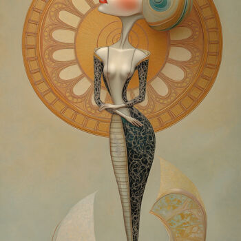 Digital Arts titled "Female Portrait in…" by Alla Pixel, Original Artwork, AI generated image
