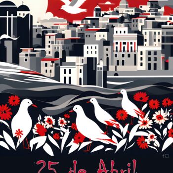 Arts numériques intitulée "25 de Abril - 50 An…" par Daniel Arrhakis, Œuvre d'art originale, Collage numérique