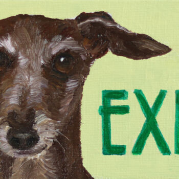 绘画 标题为“Exit” 由Ying Zhang, 原创艺术品, 油 安装在其他刚性面板上