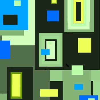 Digital Arts με τίτλο "Color Shift in Rect…" από Ken Lerner, Αυθεντικά έργα τέχνης, 2D ψηφιακή εργασία