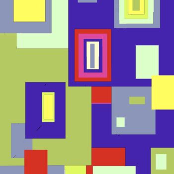 Arte digitale intitolato "Color Shift in Rect…" da Ken Lerner, Opera d'arte originale, Lavoro digitale 2D