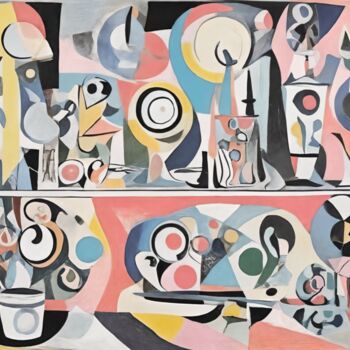 Pittura intitolato "The Ensemble of Mun…" da Asel, Opera d'arte originale, Acrilico Montato su Telaio per barella in legno