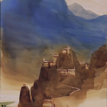 绘画 标题为“Layers of spiritual…” 由Prashant Prabhu, 原创艺术品, 水彩