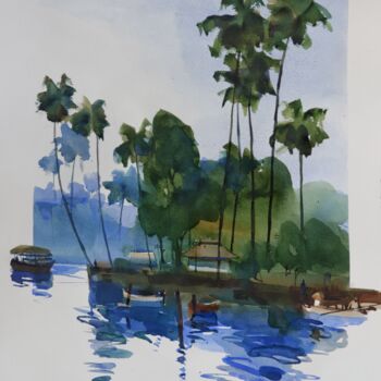 Painting titled "In and out of Keral…" by Prashant Prabhu, Original Artwork, Watercolor