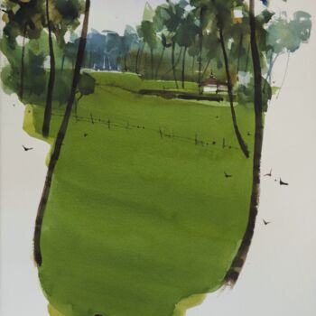 Painting titled "Artist is a free bi…" by Prashant Prabhu, Original Artwork, Watercolor