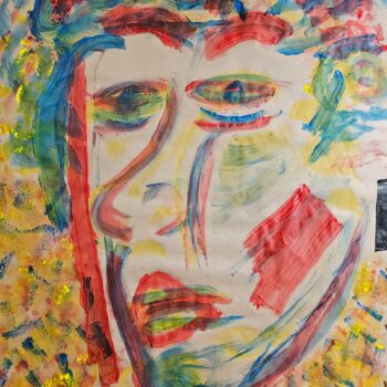 Peinture intitulée "l'homme tout couleur" par Nancy Krief, Œuvre d'art originale, Acrylique