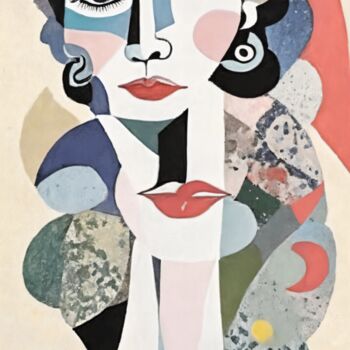 Painting titled "A woman in a Hat" by Asel, Original Artwork, Acrylic Mounted on Wood Stretcher frame
