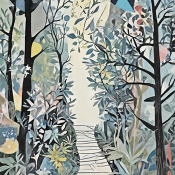 Painting titled "Pathway to Serenity…" by Asel, Original Artwork, Acrylic Mounted on Wood Stretcher frame