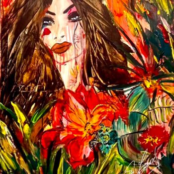 Painting titled "PALMA" by Emma Courrège, Original Artwork, Acrylic