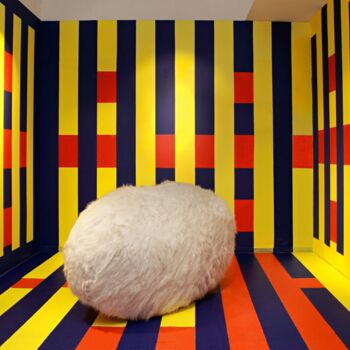 ":R54 / Transaction…" başlıklı Heykel Leni Smoragdova tarafından, Orijinal sanat, Kumaş artwork_cat. üzerine monte edilmiş