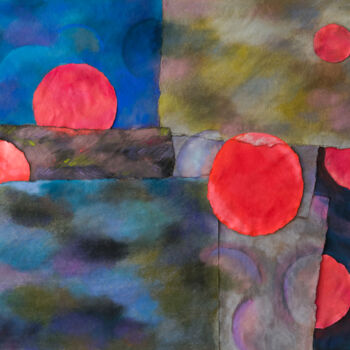 Malerei mit dem Titel "When the sun rises" von Qin Han, Original-Kunstwerk, Öl Auf Keilrahmen aus Holz montiert