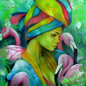 Peinture intitulée "Dans la quiétude de…" par Jeannette Guichard-Bunel, Œuvre d'art originale, Huile Monté sur Châssis en bo…