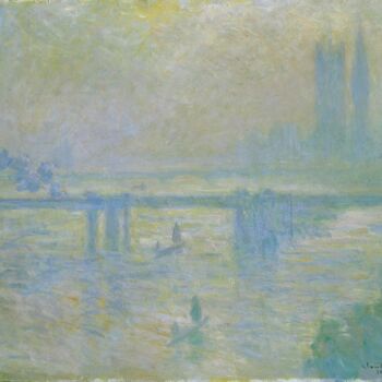 Painting titled "Charing Cross Bridg…" by Claude Monet, Original Artwork, Oil