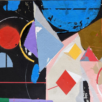 Painting titled "Kral" by Raimo Bergt, Original Artwork, Acrylic Mounted on Cardboard