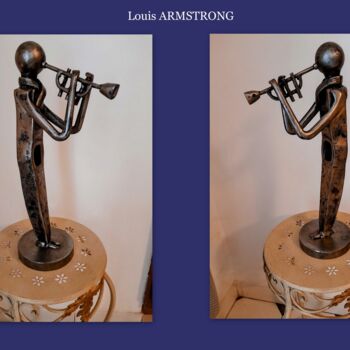 Sculpture intitulée "LOUIS ARMSTRONG 2" par Gerard Lami, Œuvre d'art originale, Métaux
