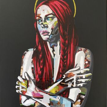 Collages intitulée "Epiphanie" par Annabelle Amory, Œuvre d'art originale, Acrylique Monté sur Châssis en bois