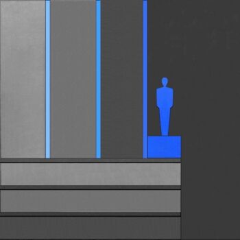 绘画 标题为“Blue man” 由Alain Maters, 原创艺术品, 丙烯 安装在木质担架架上
