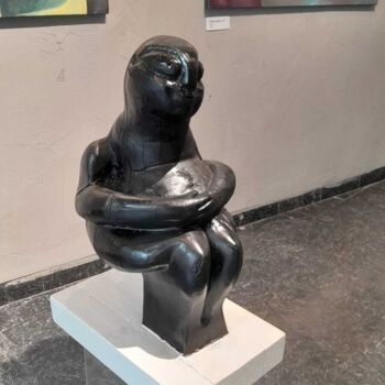 Sculpture titled "Guardian Wood" by Catalin Geana, Original Artwork, Wood