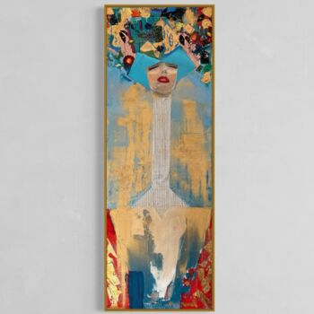 Painting titled "Edda" by Eda Groneberg, Original Artwork, Oil Mounted on Wood Stretcher frame