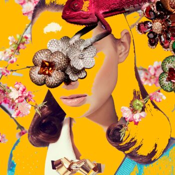 Arte digitale intitolato "/J5w / 50 shades of…" da Leni Smoragdova, Opera d'arte originale, Collage digitale Montato su Allu…