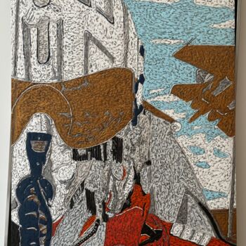 Peinture intitulée "ROGER / SCULPTURE C…" par Marjinal Artiste Peintre Décalé Français, Œuvre d'art originale, Acrylique Mon…