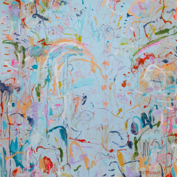 Schilderij getiteld "Blue Dream Abstract…" door Natalya Volynska, Origineel Kunstwerk, Acryl Gemonteerd op Frame voor houten…