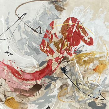 Painting titled "Mujer Bailando IV" by Magdalena Perez Larrain, Original Artwork, Acrylic
