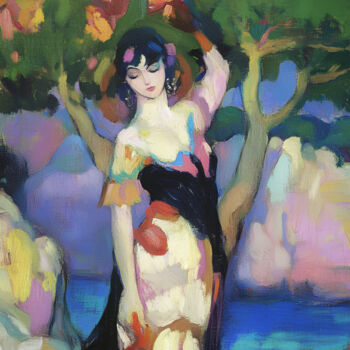 Digital Arts titled "Mallorquina. Woman…" by Elena Avanesova, Original Artwork, Digital Painting