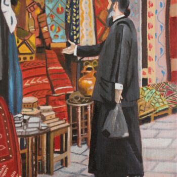 제목이 "N° 1261  Jérusalem.…"인 미술작품 R. Cavalié로, 원작, 기름 나무 들것 프레임에 장착됨