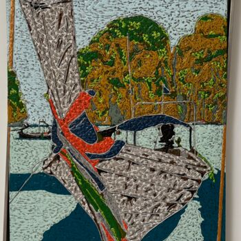 Peinture intitulée "PHUKET / SCULPTURE…" par Marjinal Artiste Peintre Décalé Français, Œuvre d'art originale, Acrylique Mont…
