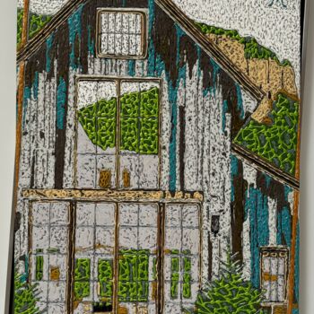 Peinture intitulée "REFUGE / SCULPTURE…" par Marjinal Artiste Peintre Décalé Français, Œuvre d'art originale, Acrylique Mont…