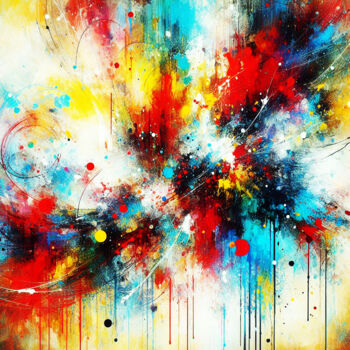 Ζωγραφική με τίτλο "Farbexplosion Nr.32" από Lee Eggstein, Αυθεντικά έργα τέχνης, Ακρυλικό Τοποθετήθηκε στο Ξύλινο φορείο σκ…