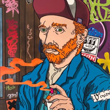 绘画 标题为“Van Gogh” 由Romain Dorez, 原创艺术品, 丙烯 安装在木质担架架上