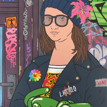 绘画 标题为“Freedom Mona Lisa” 由Romain Dorez, 原创艺术品, 丙烯 安装在木质担架架上