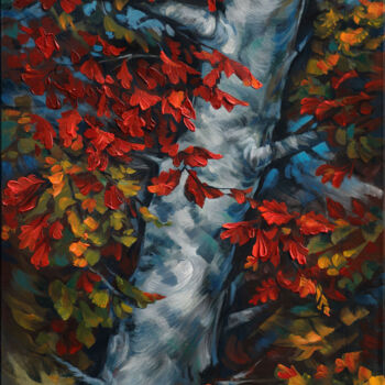 Malerei mit dem Titel "Autumn Leaves G / H…" von Lutz Gaede, Original-Kunstwerk, Acryl Auf Keilrahmen aus Holz montiert