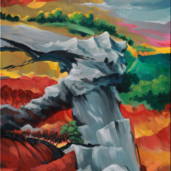 Malerei mit dem Titel "No Man's Land / Nie…" von Lutz Gaede, Original-Kunstwerk, Acryl Auf Keilrahmen aus Holz montiert
