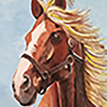 Painting titled "Majestic Mane" by Mayurie Fernando, Original Artwork, Acrylic