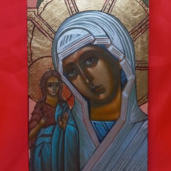 Картина под названием "Икона Праведная Ели…" - Светлана Фатьянова, Подлинное произведение искусства, Темпера