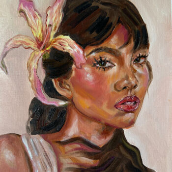 Painting titled "Lily" by Albina Ayhan, Original Artwork, Oil