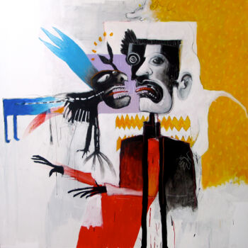 Peinture intitulée "DES BONS AMIS" par Patrick Santus, Œuvre d'art originale, Acrylique Monté sur Châssis en bois