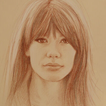Drawing titled "Portrait de Françoi…" by Isabelle Milloz, Original Artwork, Conté