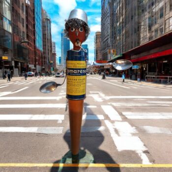 Sculpture titled "CIRCULEZ ! Y'A RIEN…" by Catherine Delaforge (KTY95), Original Artwork, Aluminium